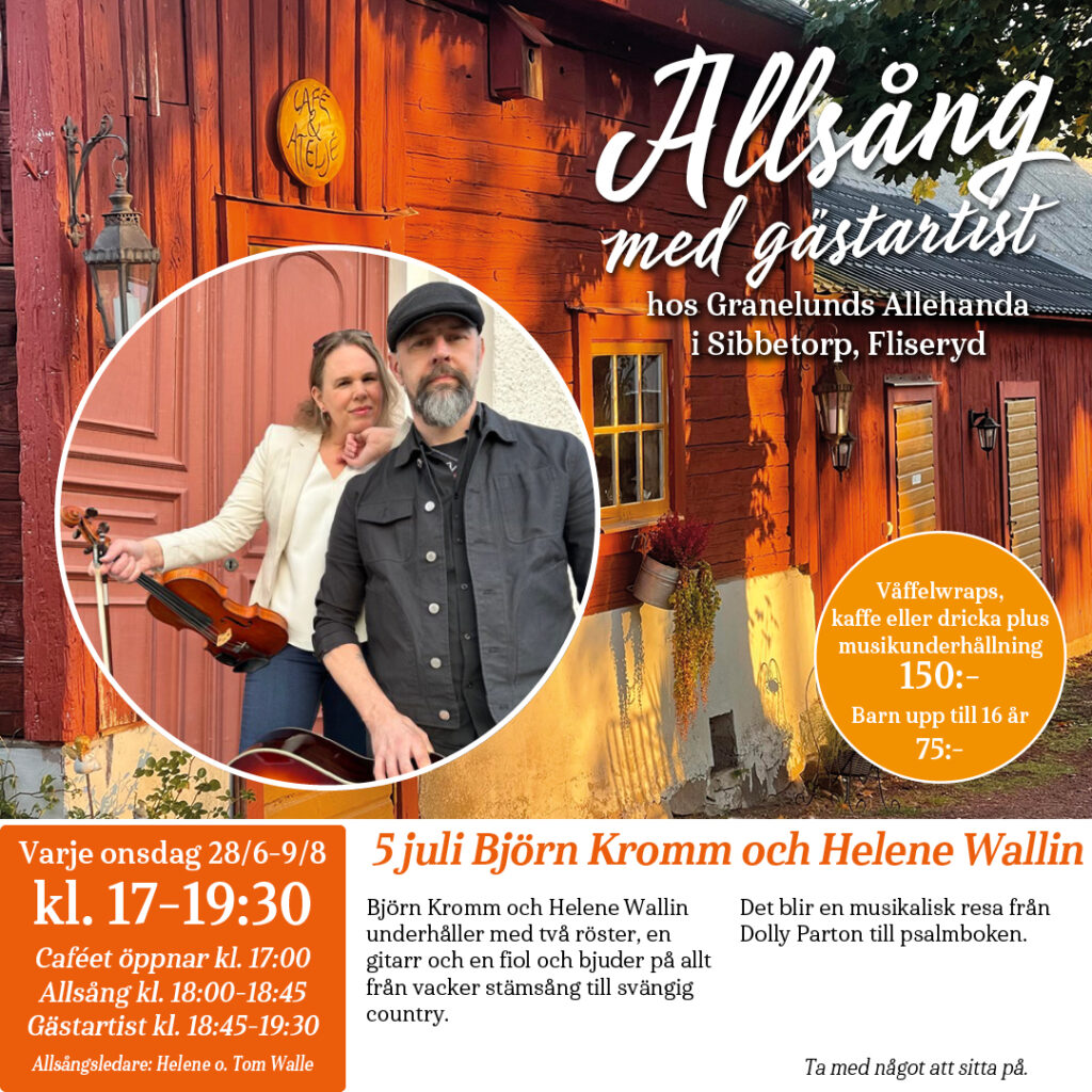 Affisch med text och bild på Björn Kromm och Helene Wallin