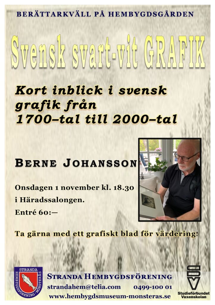 Affischbild med foto på Berne Johansson.