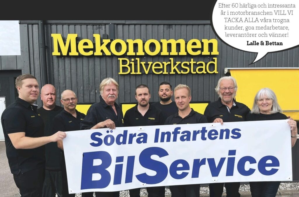 Gruppbild av personalen på Mekonomen Mönsterås.